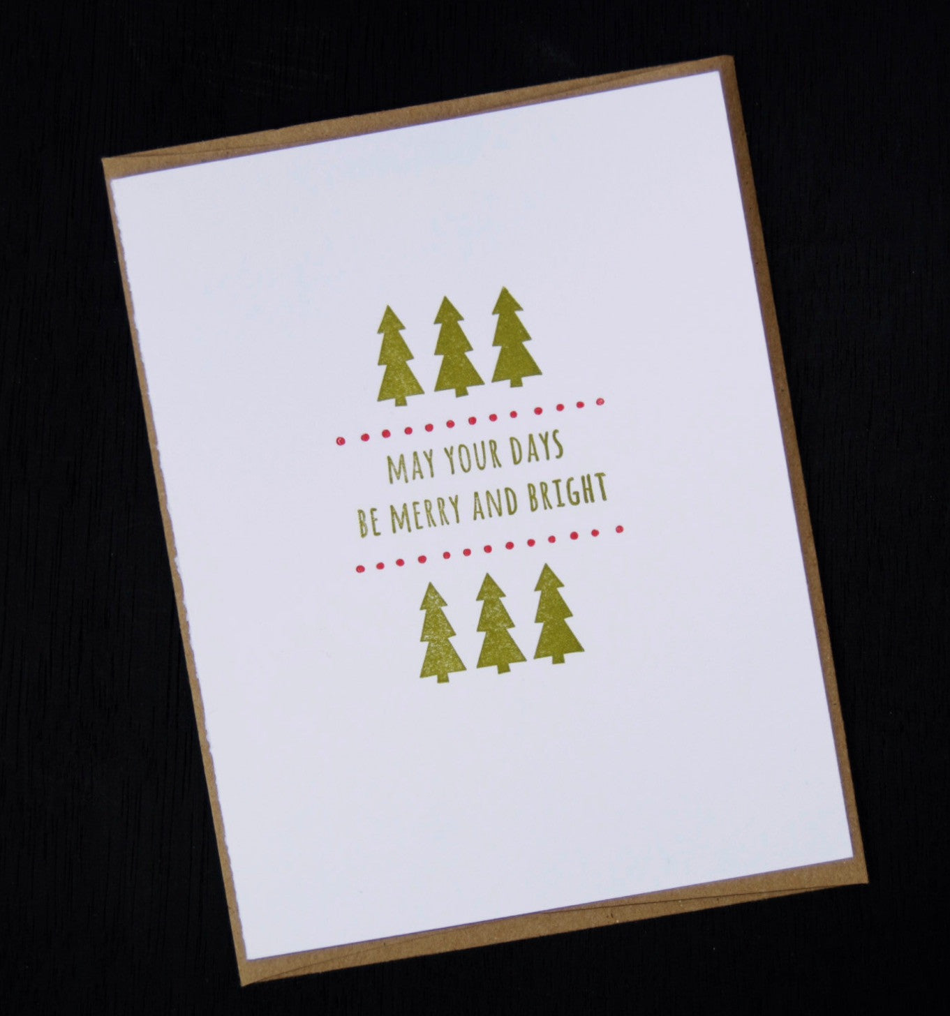 Gold Christmas Tree Holiday Greeting Cards from Carolyn Draws