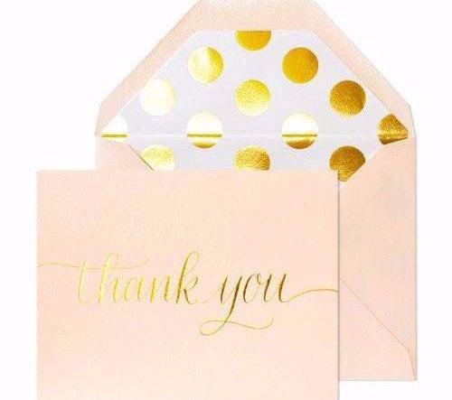 Gold Thank you Card from Sugar Paper Cards